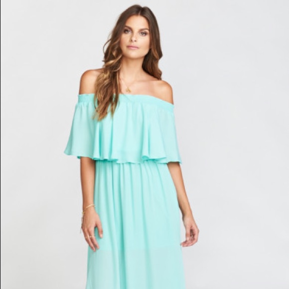 Show Me Your MuMu Hacienda blue maxi dress XL